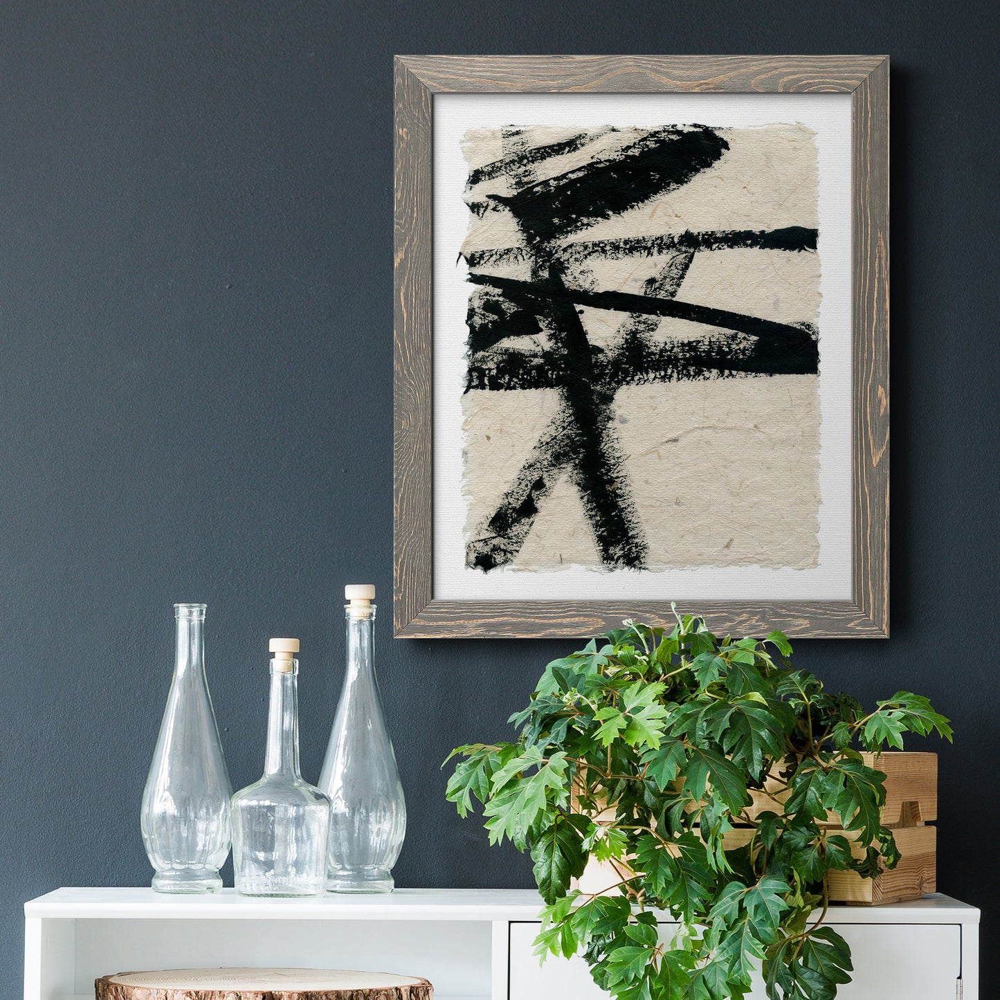 Lines Crossed III - Premium Canvas Framed in Barnwood - Ready to Hang