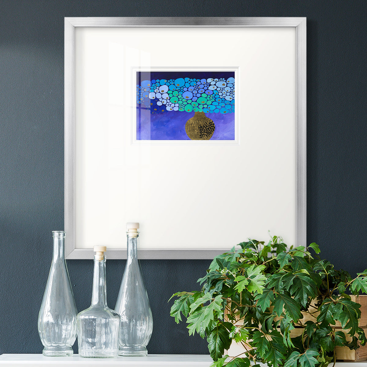 Blue Poppies II- Premium Framed Print Double Matboard