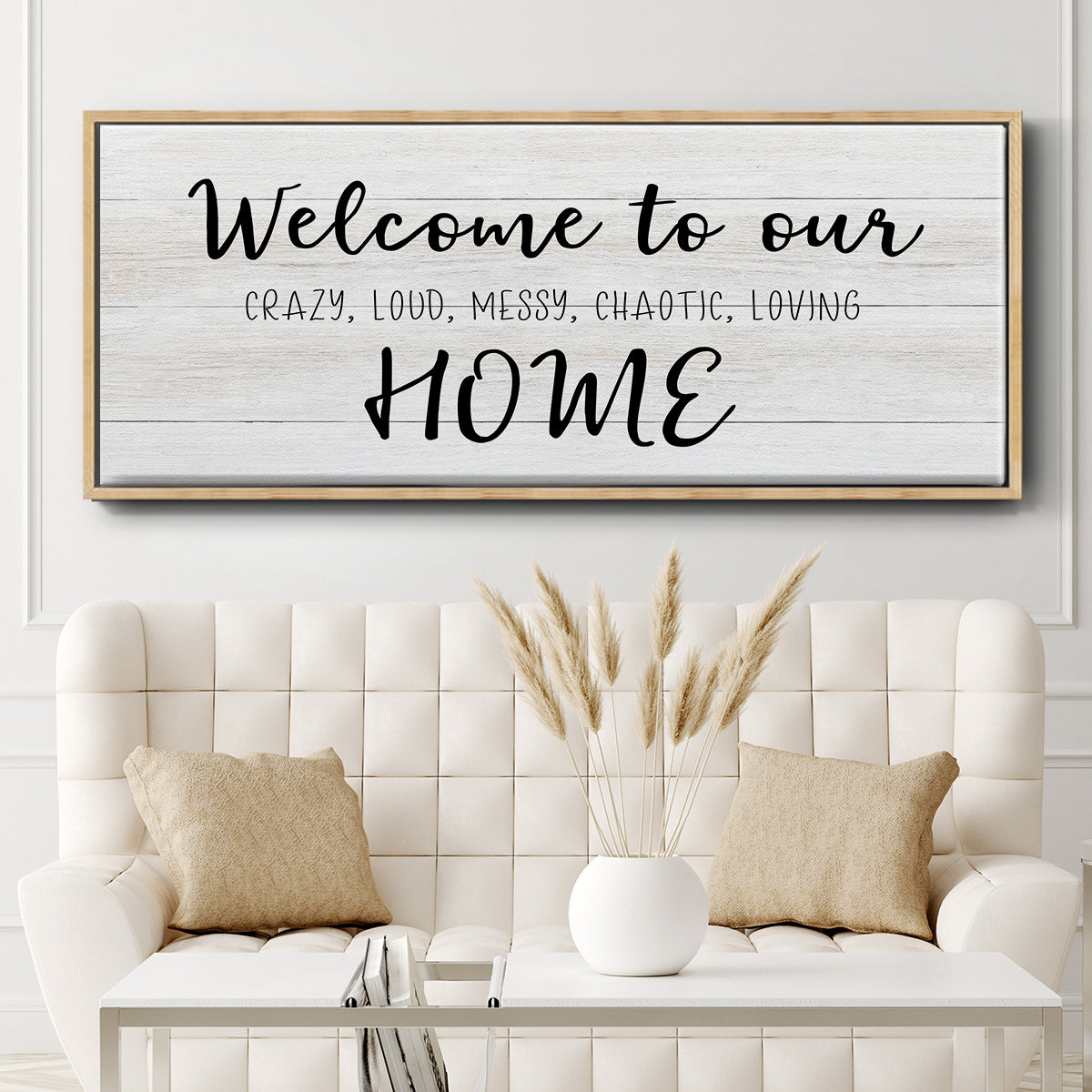Welcome to Our Home - Floater Framed Canvas Print