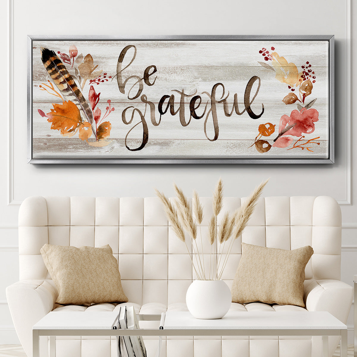 Grateful  - Floater Framed Canvas Print