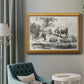 Classical pastoral landscape artwork by Nicolas Berchem in an ornate antique gold frame displayed in a neutral interior setting.