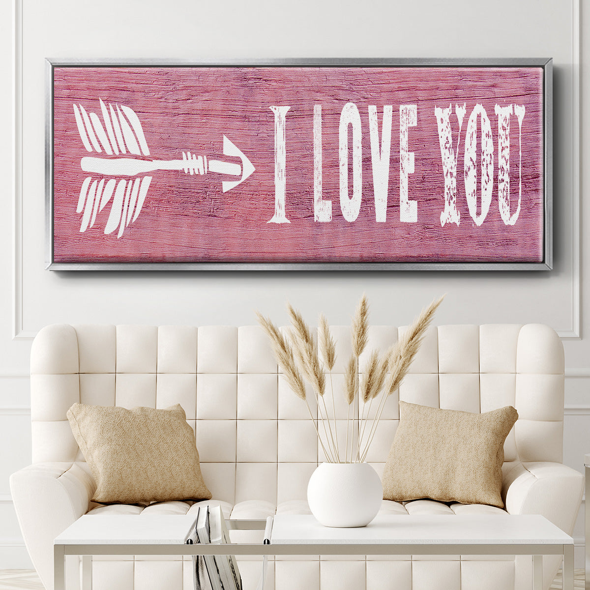 I Love You - Floater Framed Canvas Print