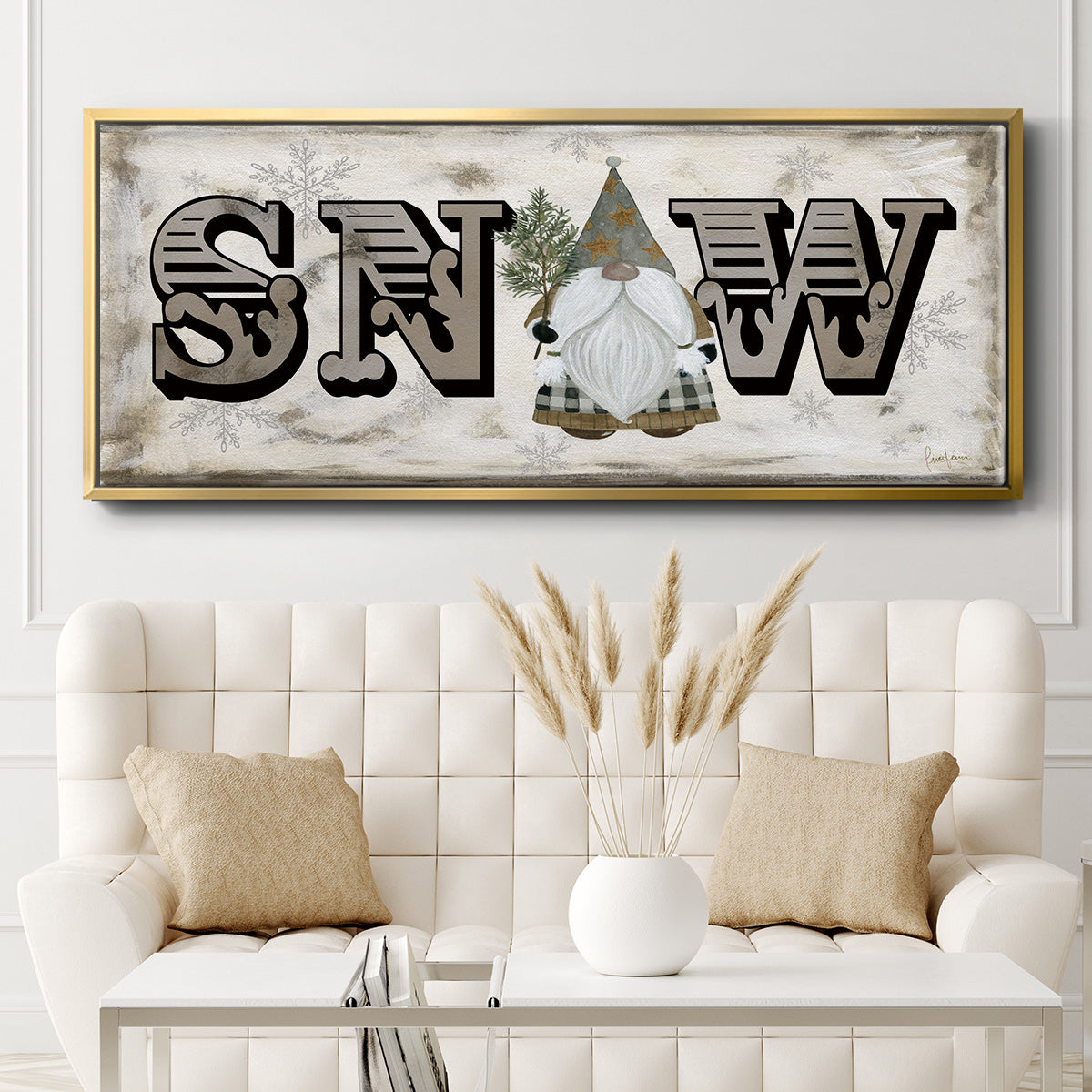 Winter Wonderland Friend Snow - Floater Framed Canvas Print