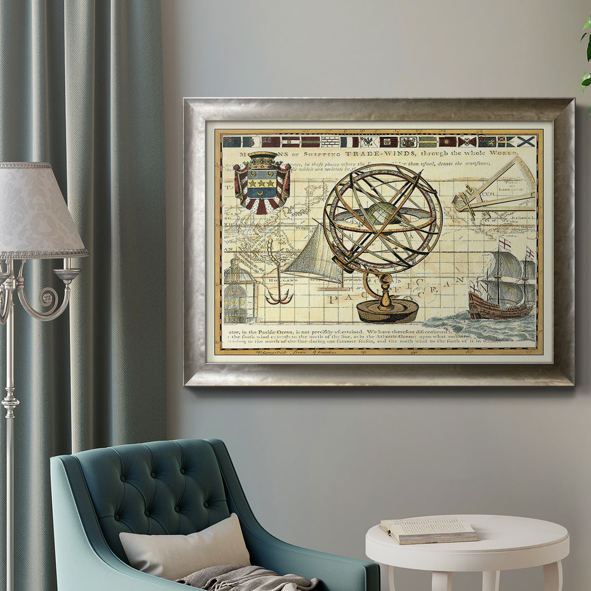 Nautical Map I Premium Framed Canvas- Ready to Hang