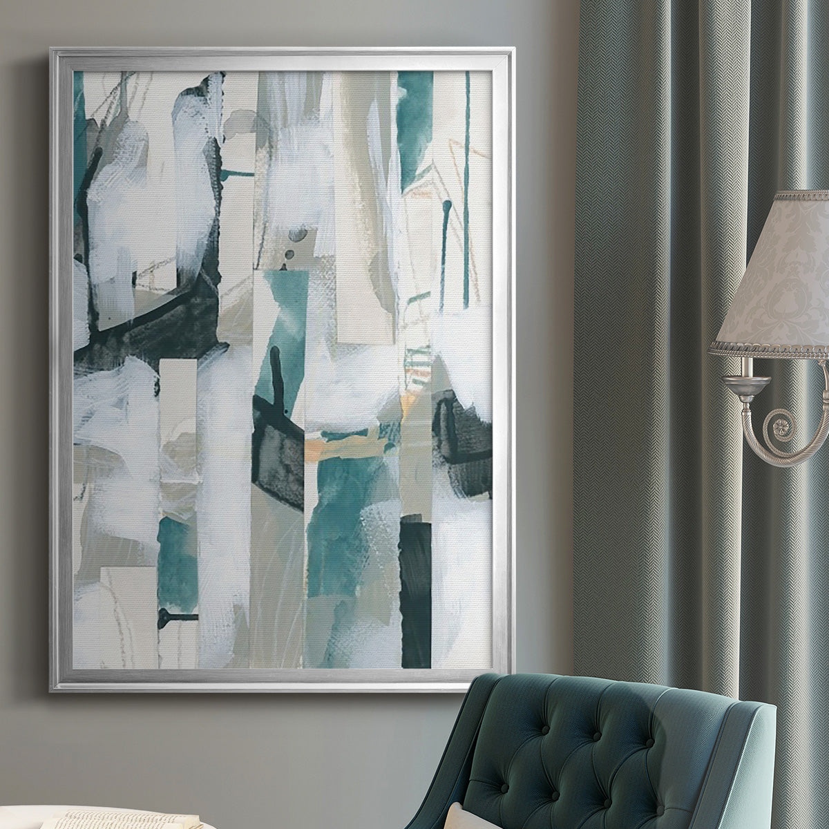 Sea Cavern Strata III - Modern Framed Canvas Print