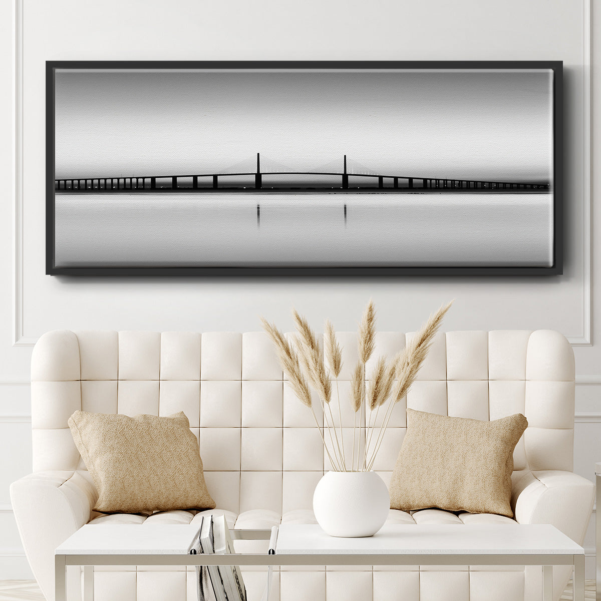 Sunshine Skyway - Floater Framed Canvas Print