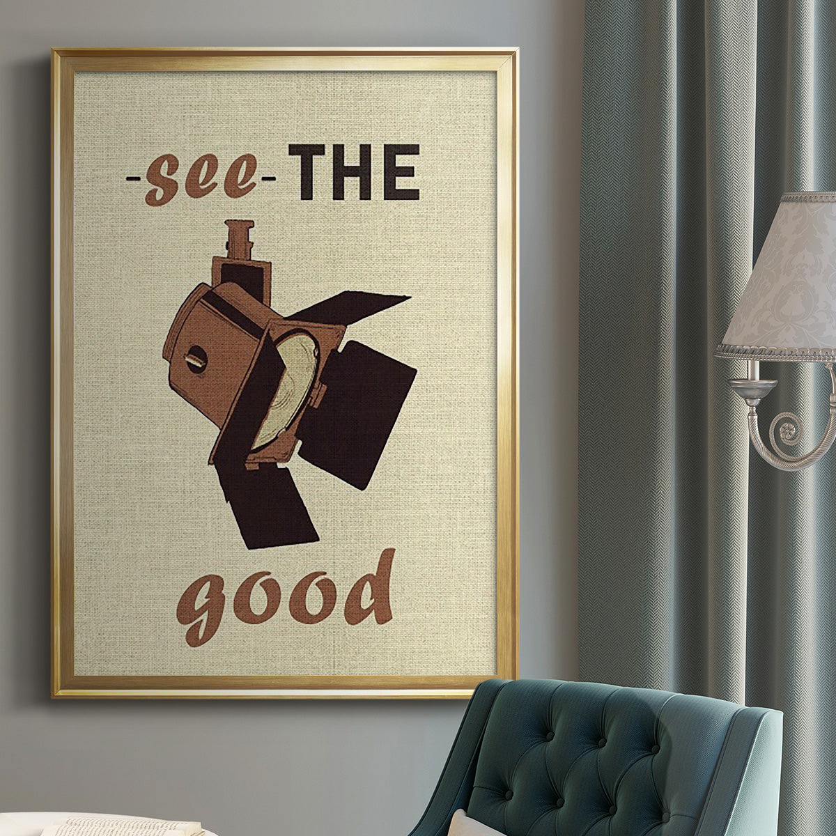 Movie Time I - Modern Framed Canvas Print