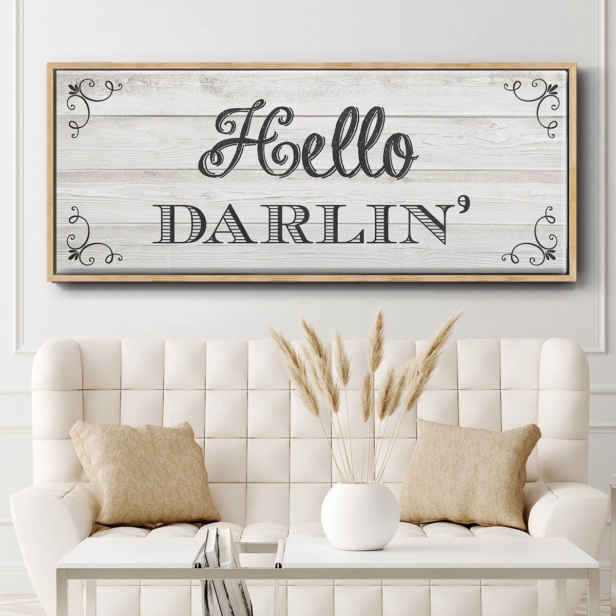 Hello Darlin' - Floater Framed Canvas Print