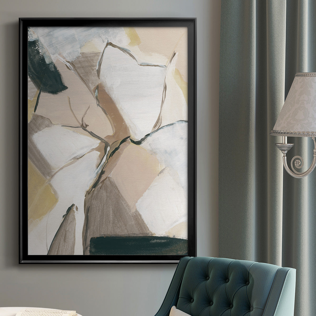 Marble Lines I - Modern Framed Canvas Print
