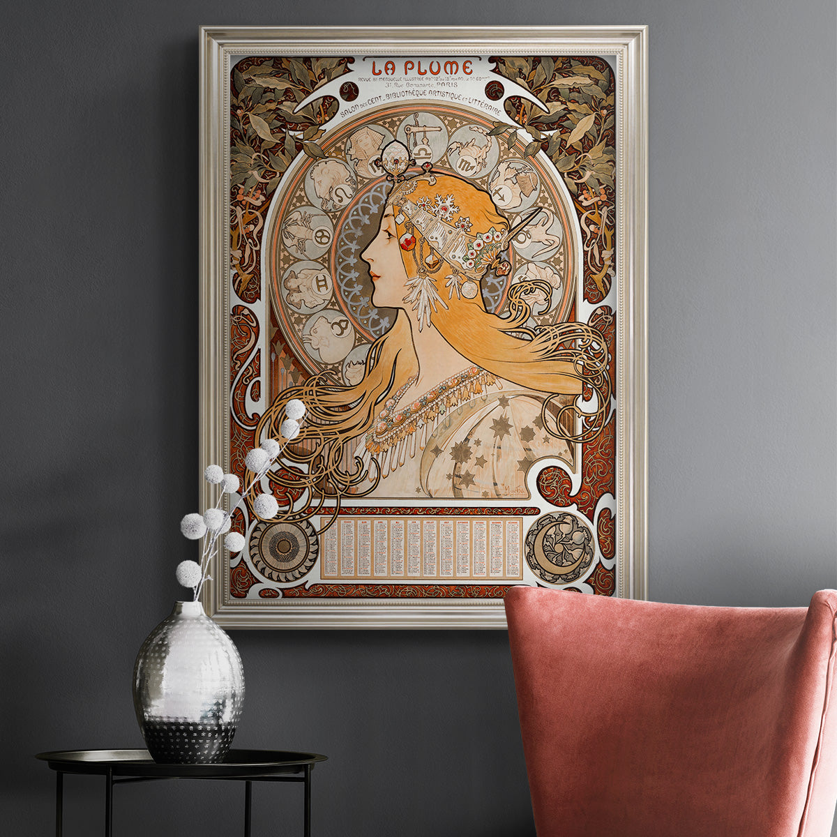 Zodiaque (La Plume) - Ornate Framed Canvas Print