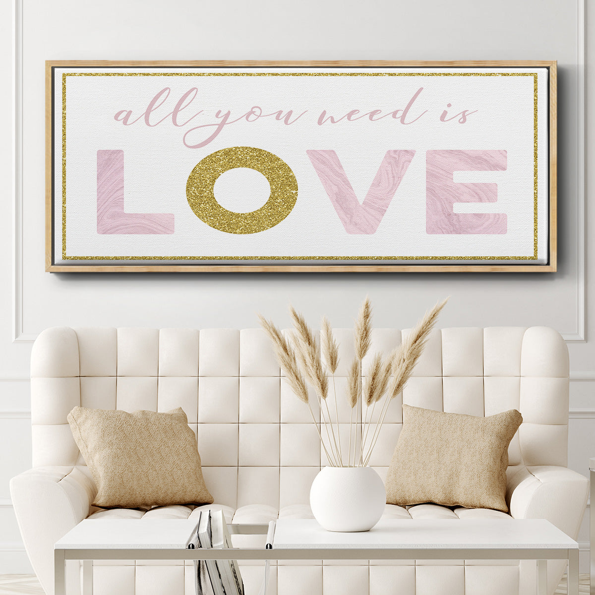 All You Need is Love - Floater Framed Canvas Print