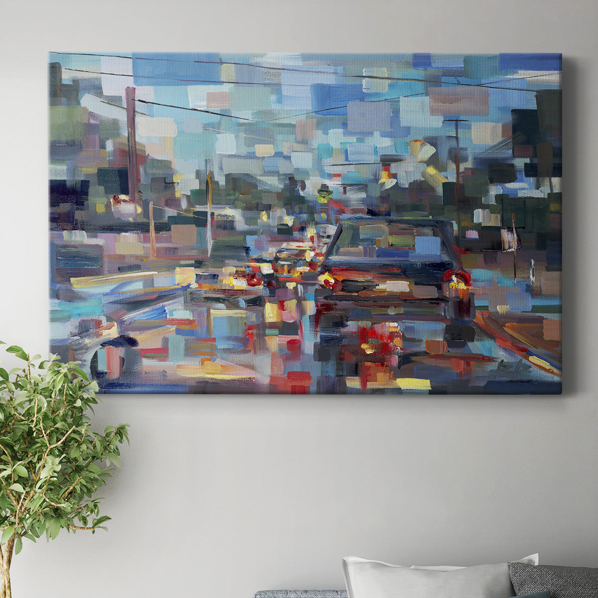 Red Traffic Premium Gallery Wrapped Canvas - Ready to Hang