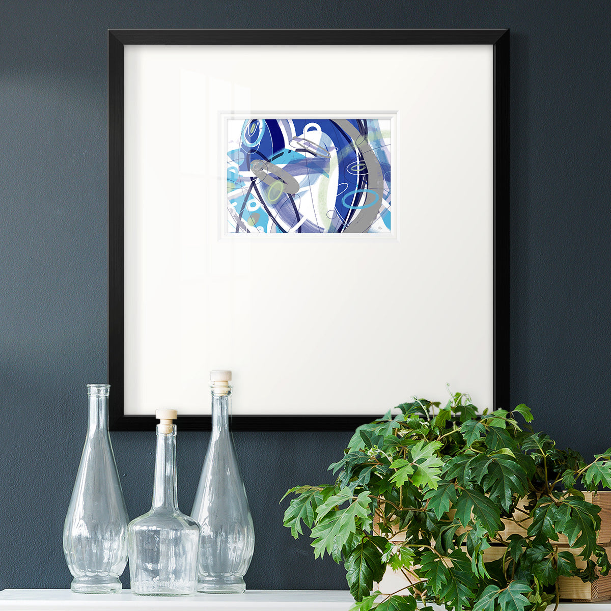 Blue Flow- Premium Framed Print Double Matboard