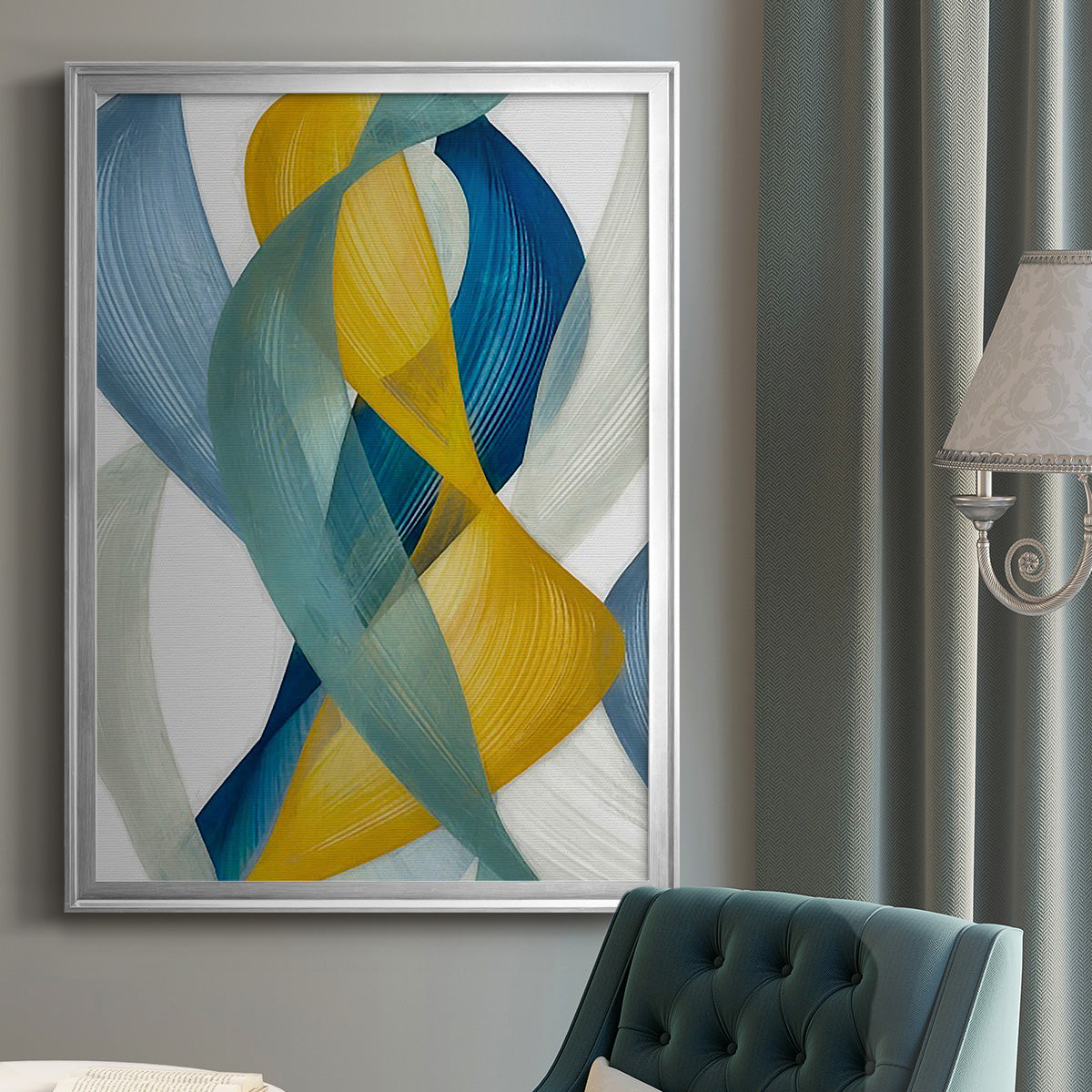 Horizontal Bands I - Modern Framed Canvas Print