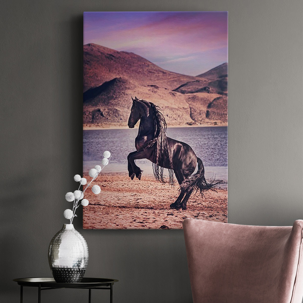 Sunlit Horses II Premium Gallery Wrapped Canvas - Ready to Hang