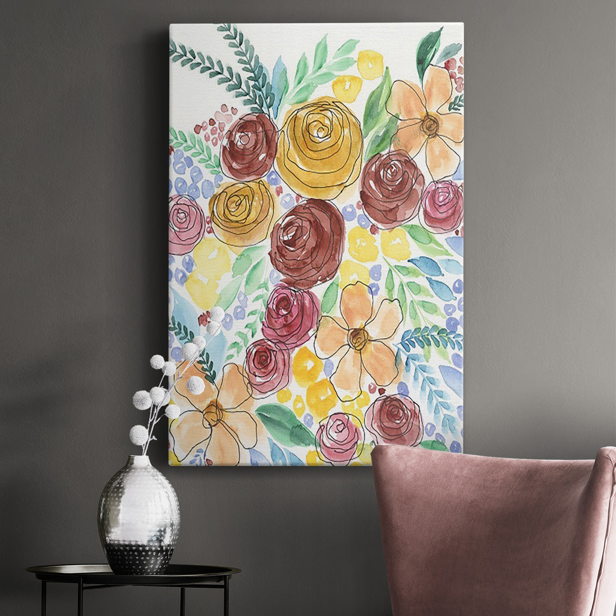 Flower Carousel II - Canvas Art Print