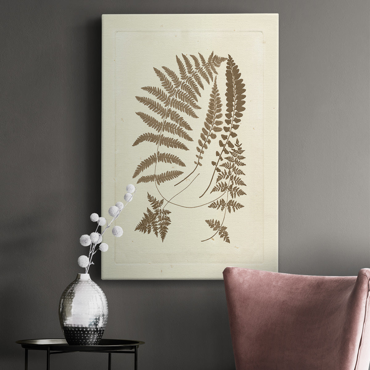 Sepia Ferns II - Canvas Art Print