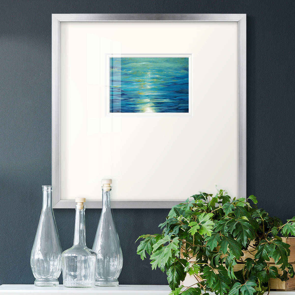 Deep Blue Premium Framed Print Double Matboard