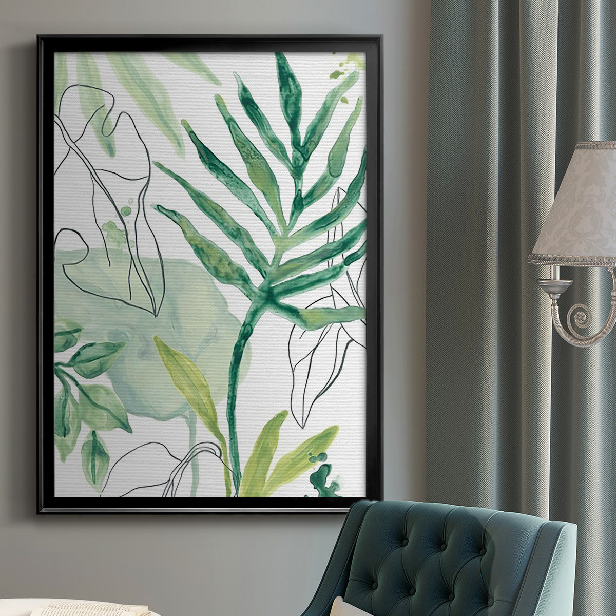 Tropical Palm Chorus III - Modern Framed Canvas Print