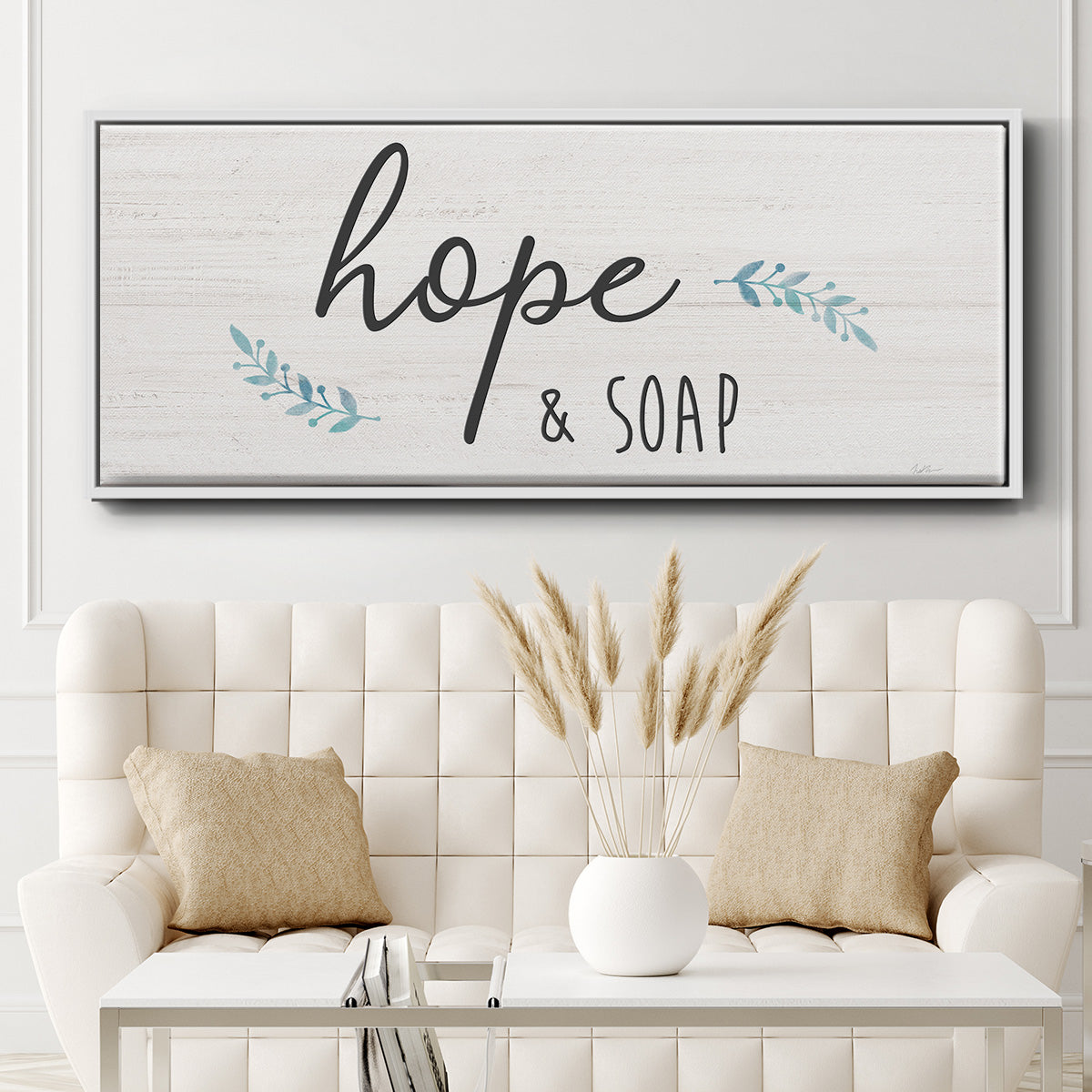 Hope & Soap - Floater Framed Canvas Print
