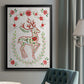 Christmas Folk Reindeer - Modern Framed Canvas Print