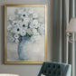 White Anemone Bouquet - Modern Framed Canvas Print