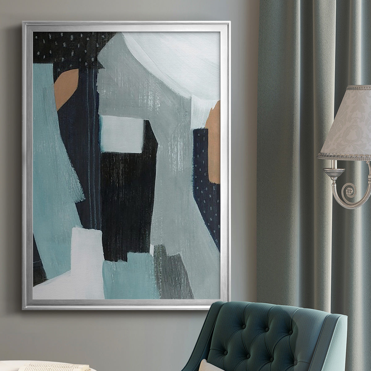 Tangerine Lagoon I - Modern Framed Canvas Print