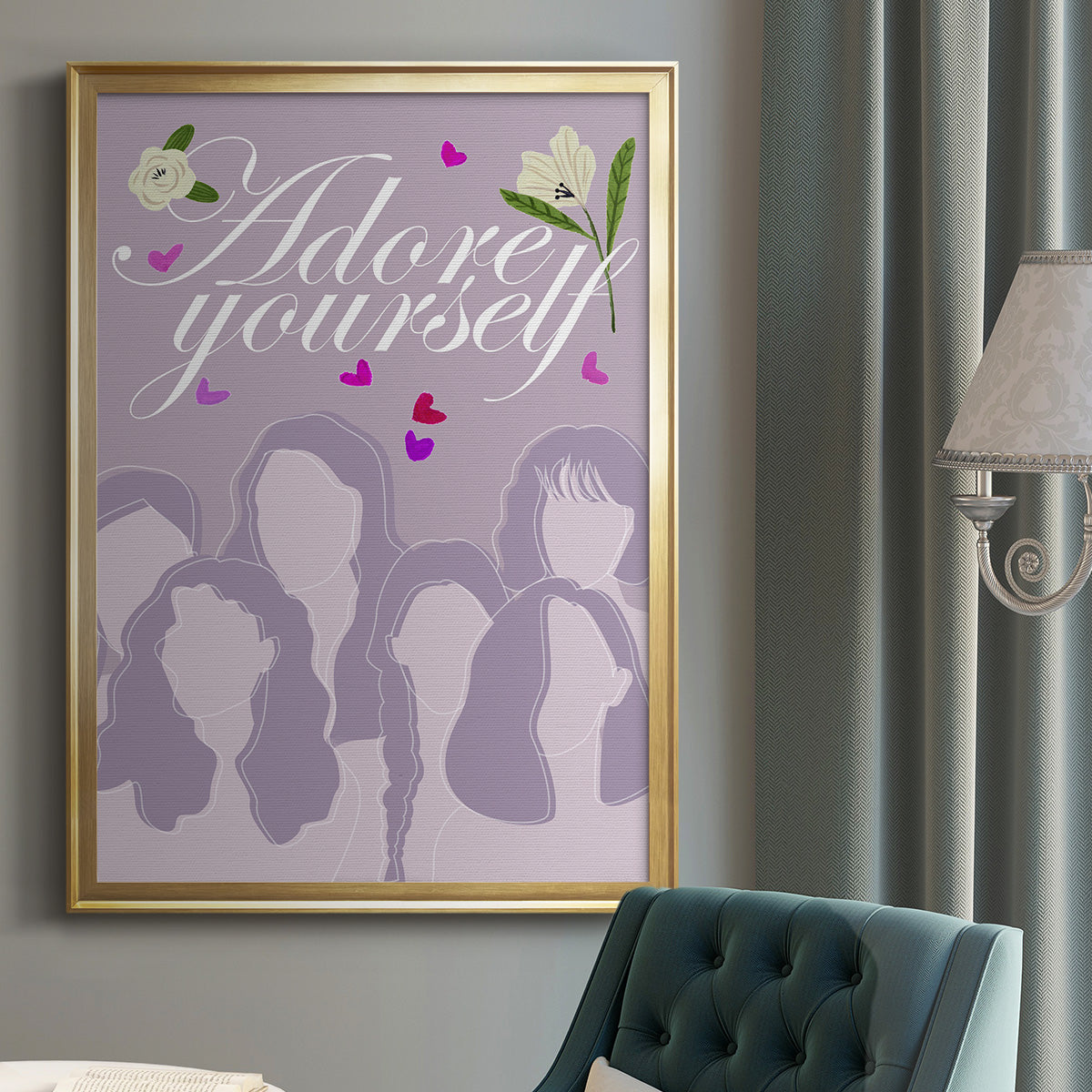 Happy Galentine's Day Collection B - Modern Framed Canvas Print