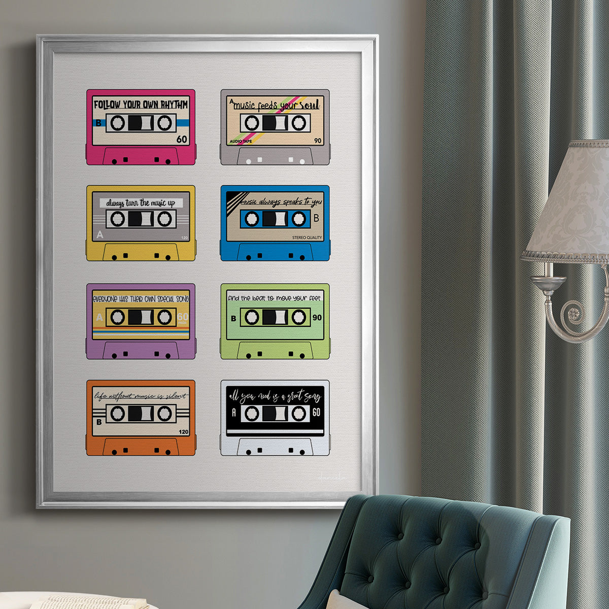 Musical Inspiration - Modern Framed Canvas Print
