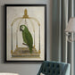 Green Parrot on Swing - Modern Framed Canvas Print