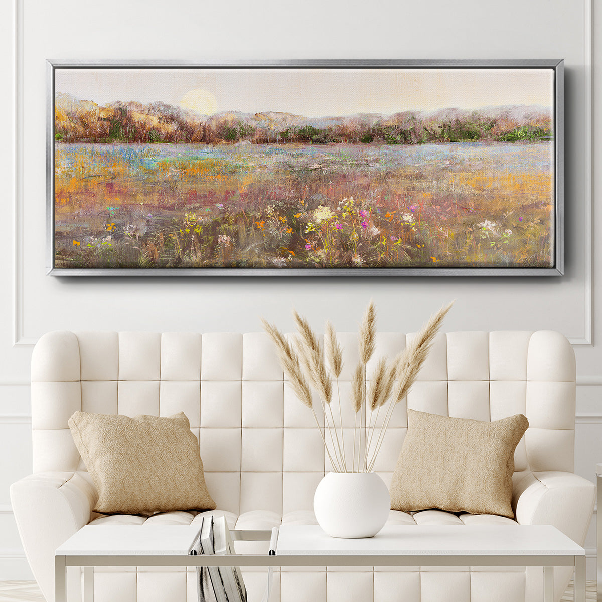 Meadow Moonrise - Floater Framed Canvas Print