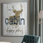 Happy Place Cabin - Modern Framed Canvas Print