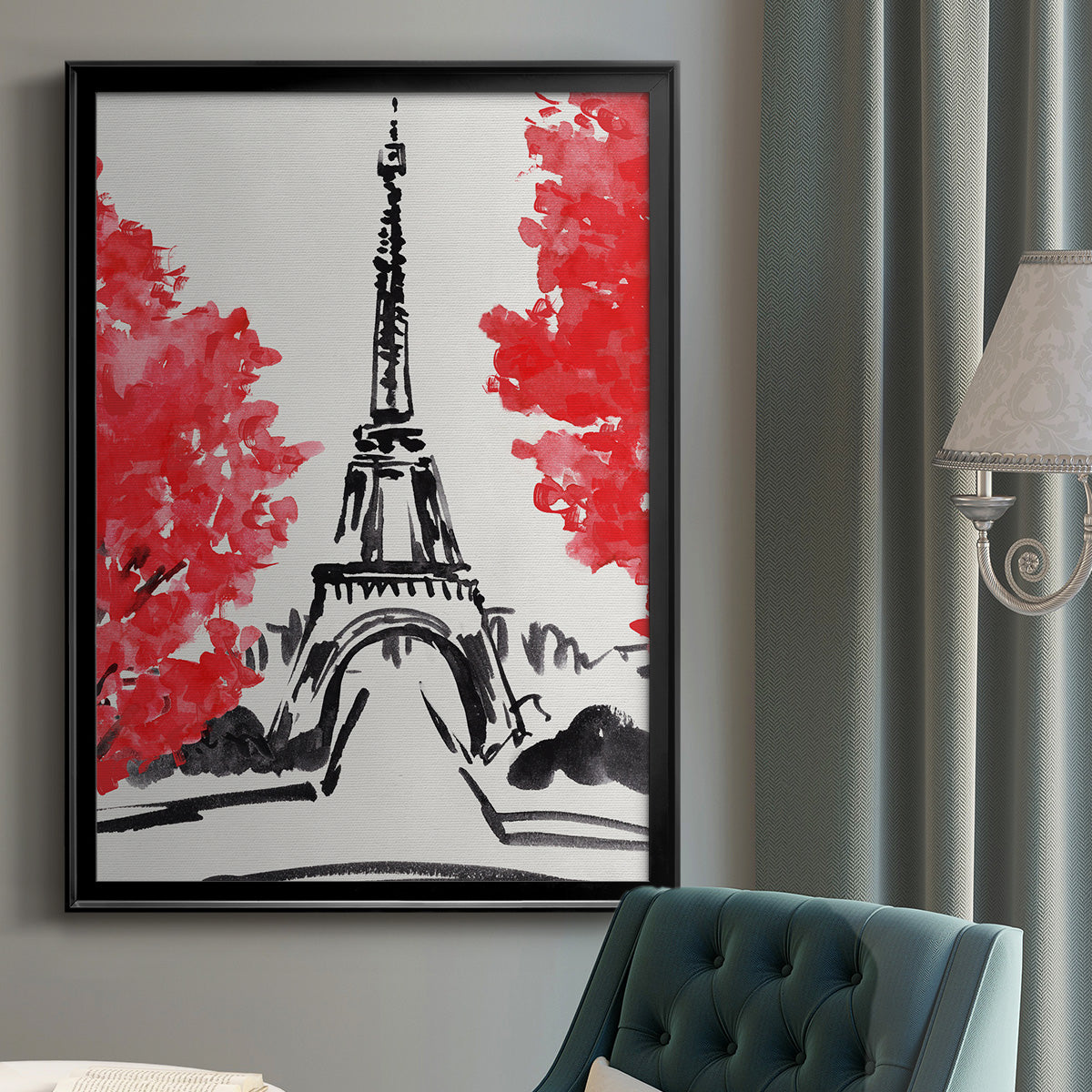 Day in Paris I - Modern Framed Canvas Print