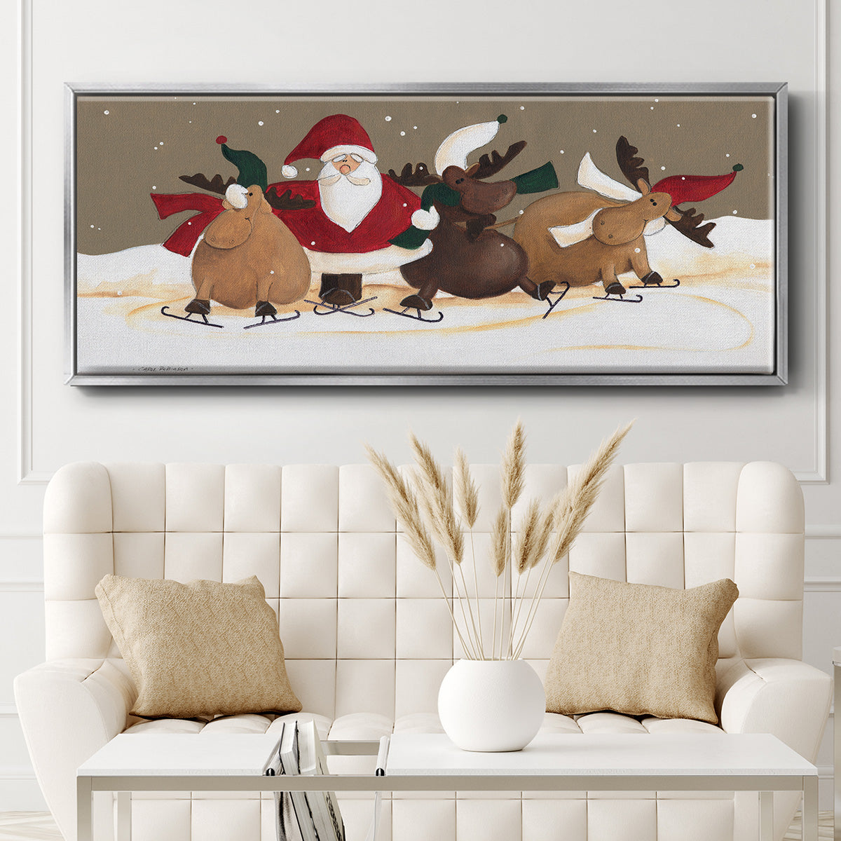 Skater Chorus Line - Floater Framed Canvas Print