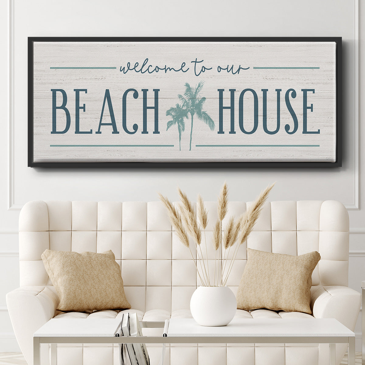 Our Beach House - Floater Framed Canvas Print