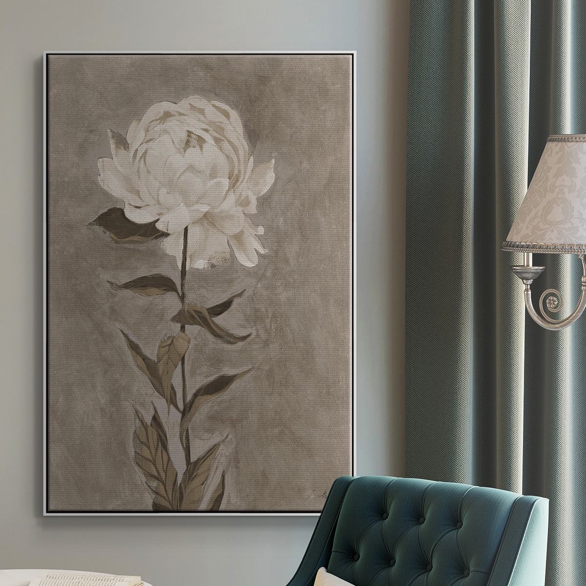 Pretty as a Peony I - Framed Premium Gallery Wrapped Canvas L Frame - Ready to Hang