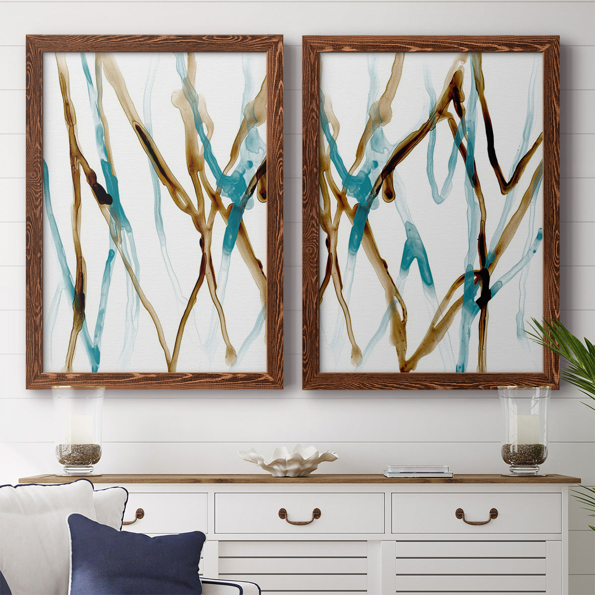 Runnel XVII - Premium Framed Canvas 2 Piece Set - Ready to Hang