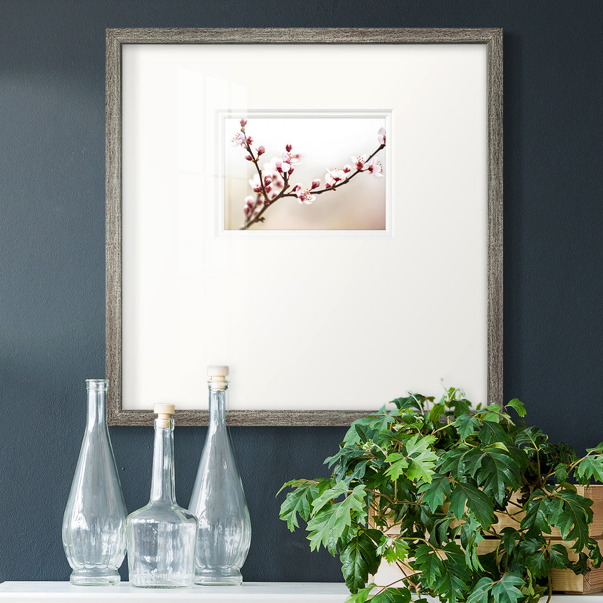 Cherry Blossom Study I - Double Matboard Framed Print