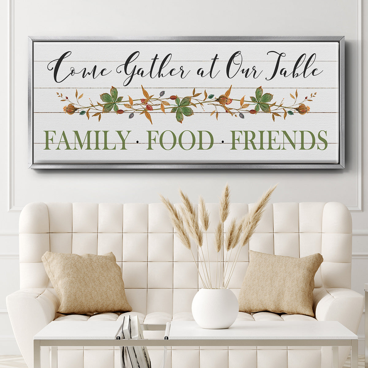 Feeding Friends I - Floater Framed Canvas Print