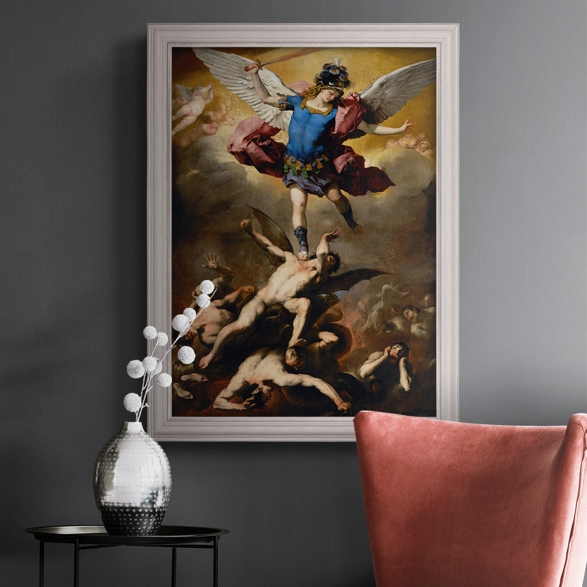 The Fall of the Rebel Angels - Ornate Framed Canvas Print