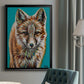 Teal Fox - Modern Framed Canvas Print