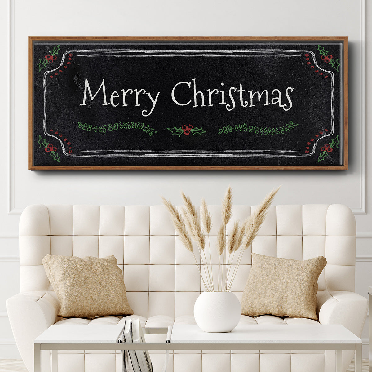 Merry Christmas - Floater Framed Canvas Print