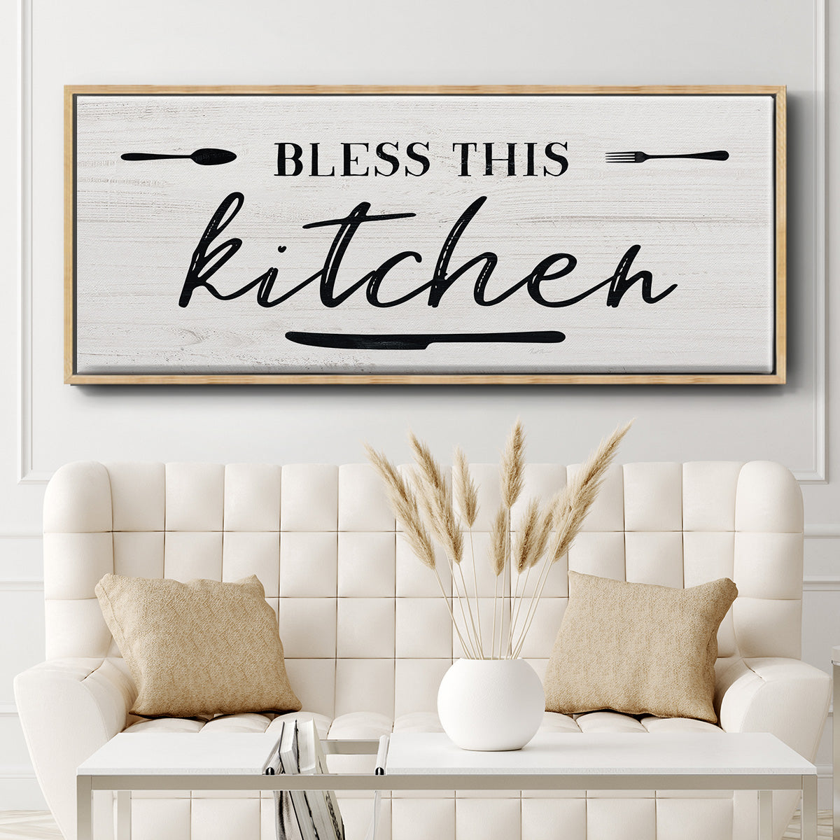 Bless this Kitchen - Floater Framed Canvas Print
