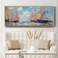 The Sea, Port in Amsterdam, 1874 - Floater Framed Canvas Print