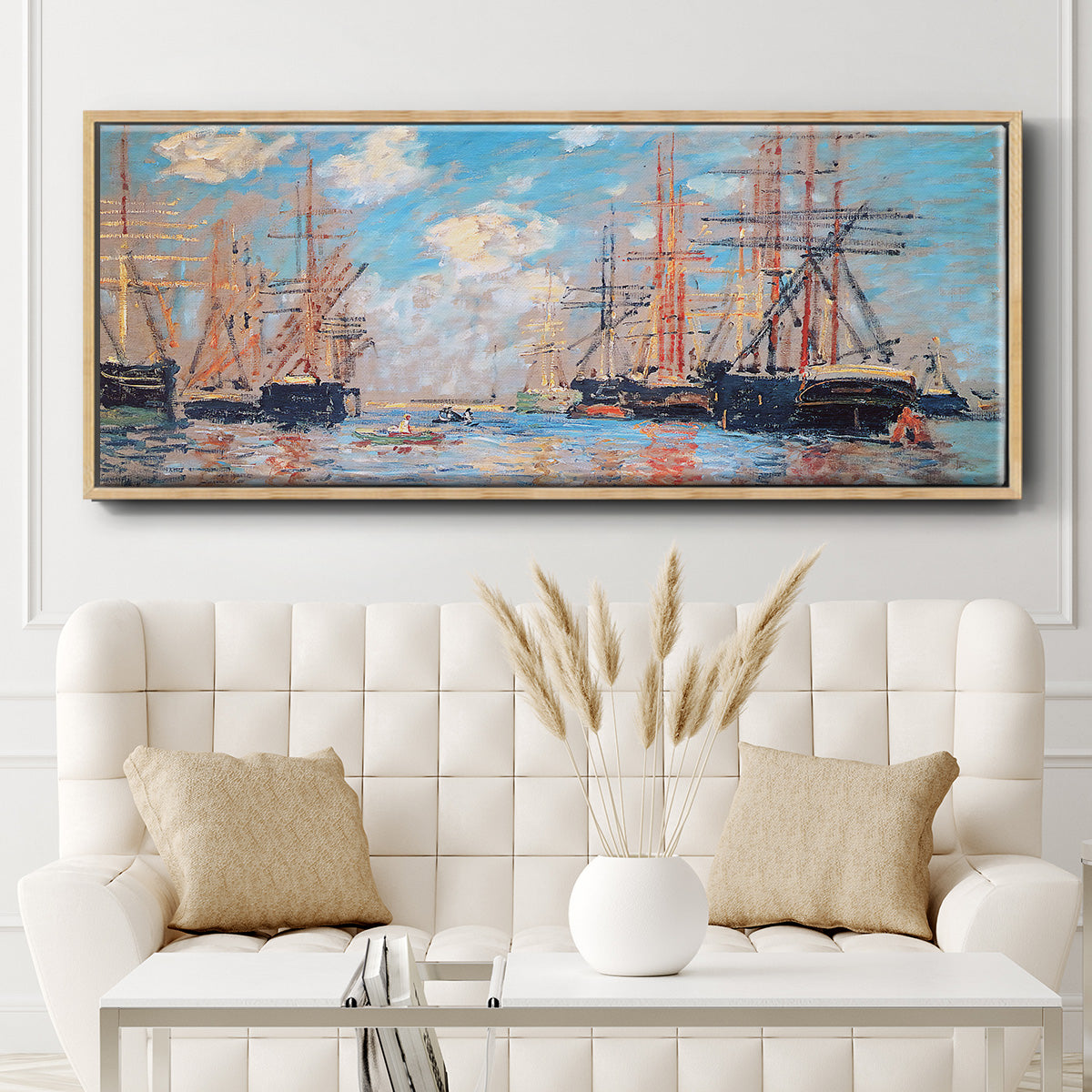 The Sea, Port in Amsterdam, 1874 - Floater Framed Canvas Print