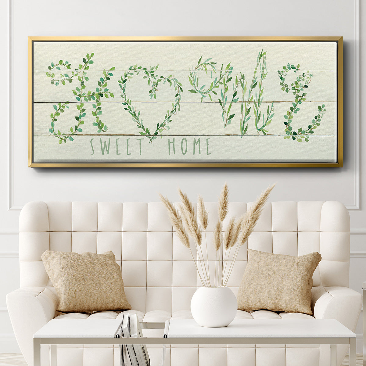 Shiplap Vines Home - Floater Framed Canvas Print