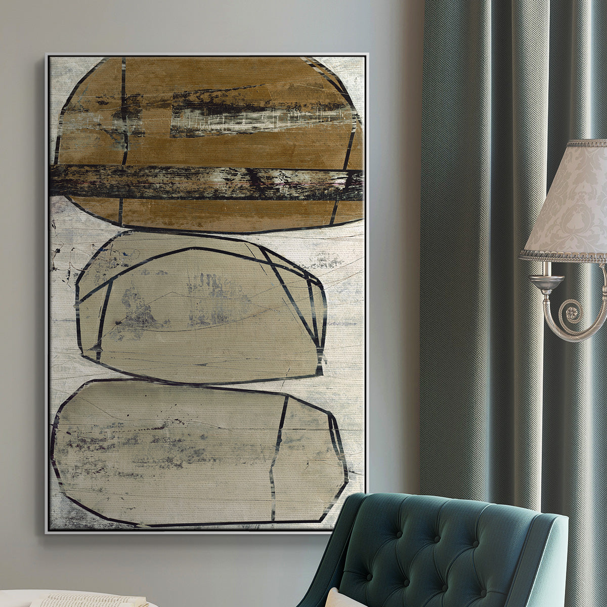 Dim Sum I - Floater Framed Canvas Print