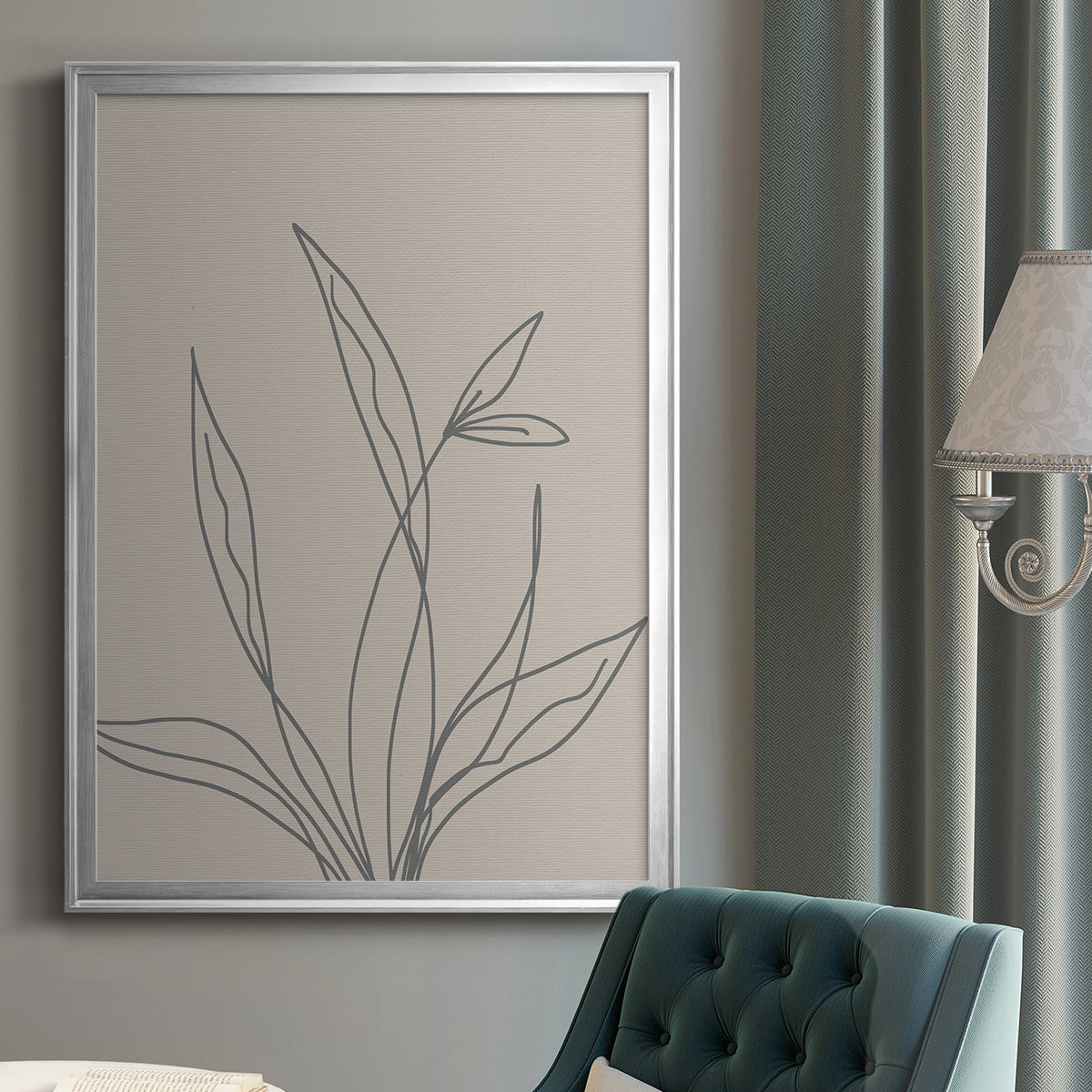 Neutral Lines II - Modern Framed Canvas Print