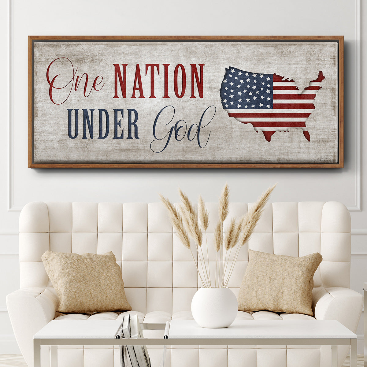 One Nation Under God - Floater Framed Canvas Print