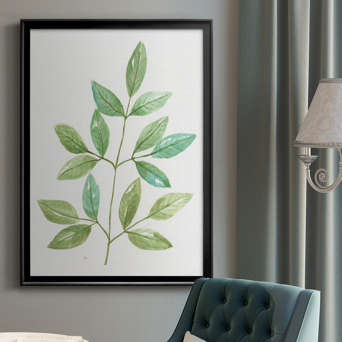 Spring Greens III - Modern Framed Canvas Print